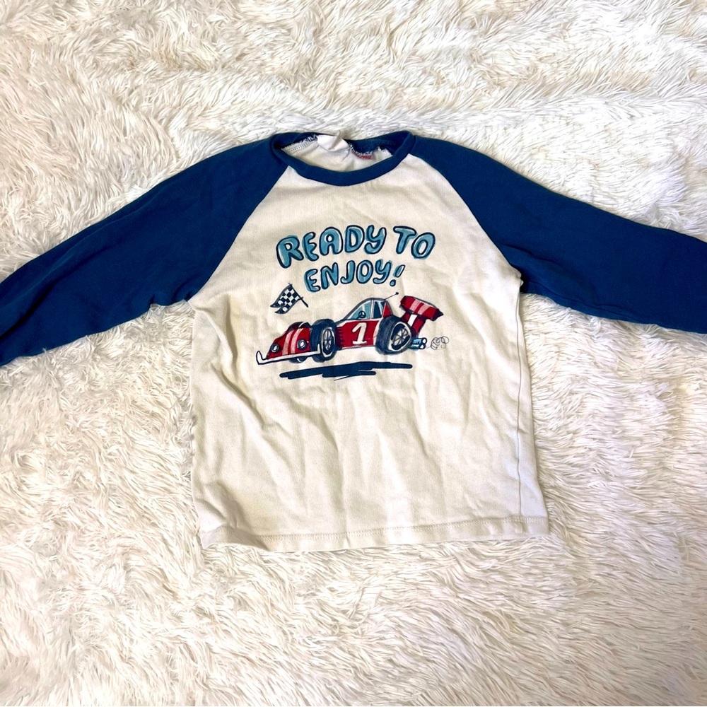 Zara boys long sleeve baseball tee size 4-5 long sleeve shirt ready to enjoy